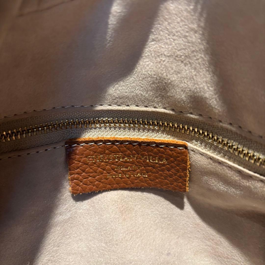 クリスチャン ヴィラ CHRISTIAN VILLA レザーボストンバッグ　茶色