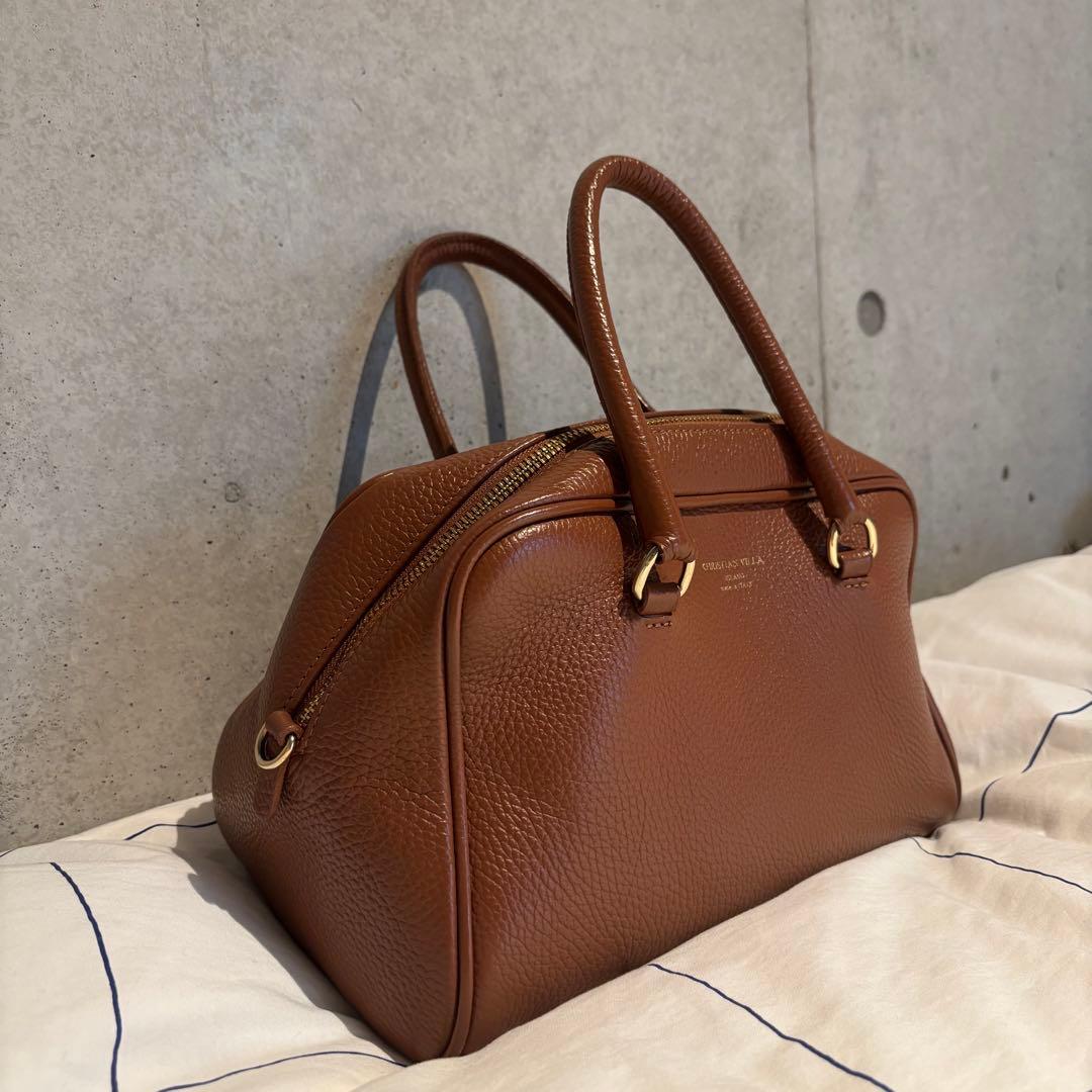 クリスチャン ヴィラ CHRISTIAN VILLA レザーボストンバッグ　茶色