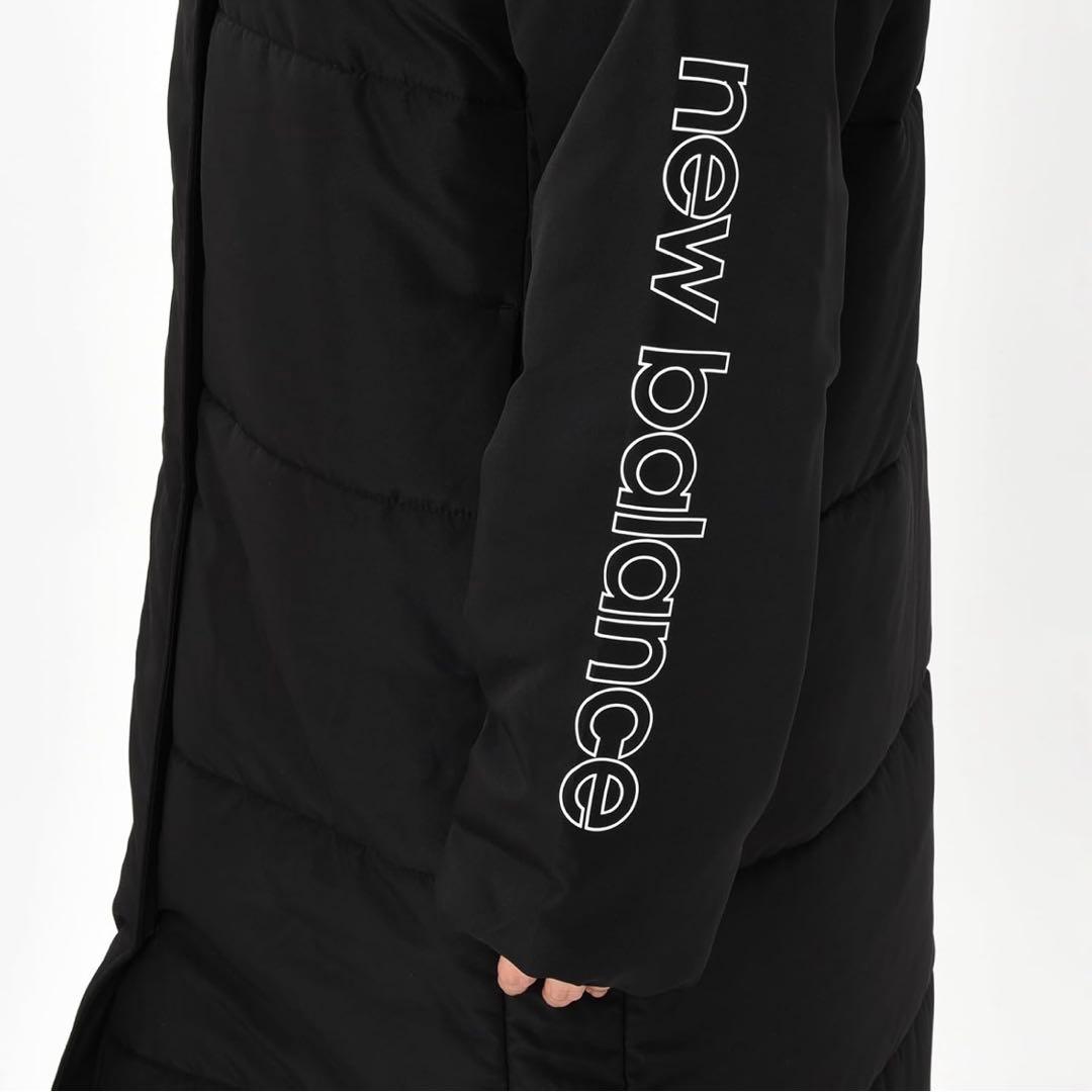 ニューバランス 黒 パデッドロングコートAWJ45400）ベンチコート 中綿 S