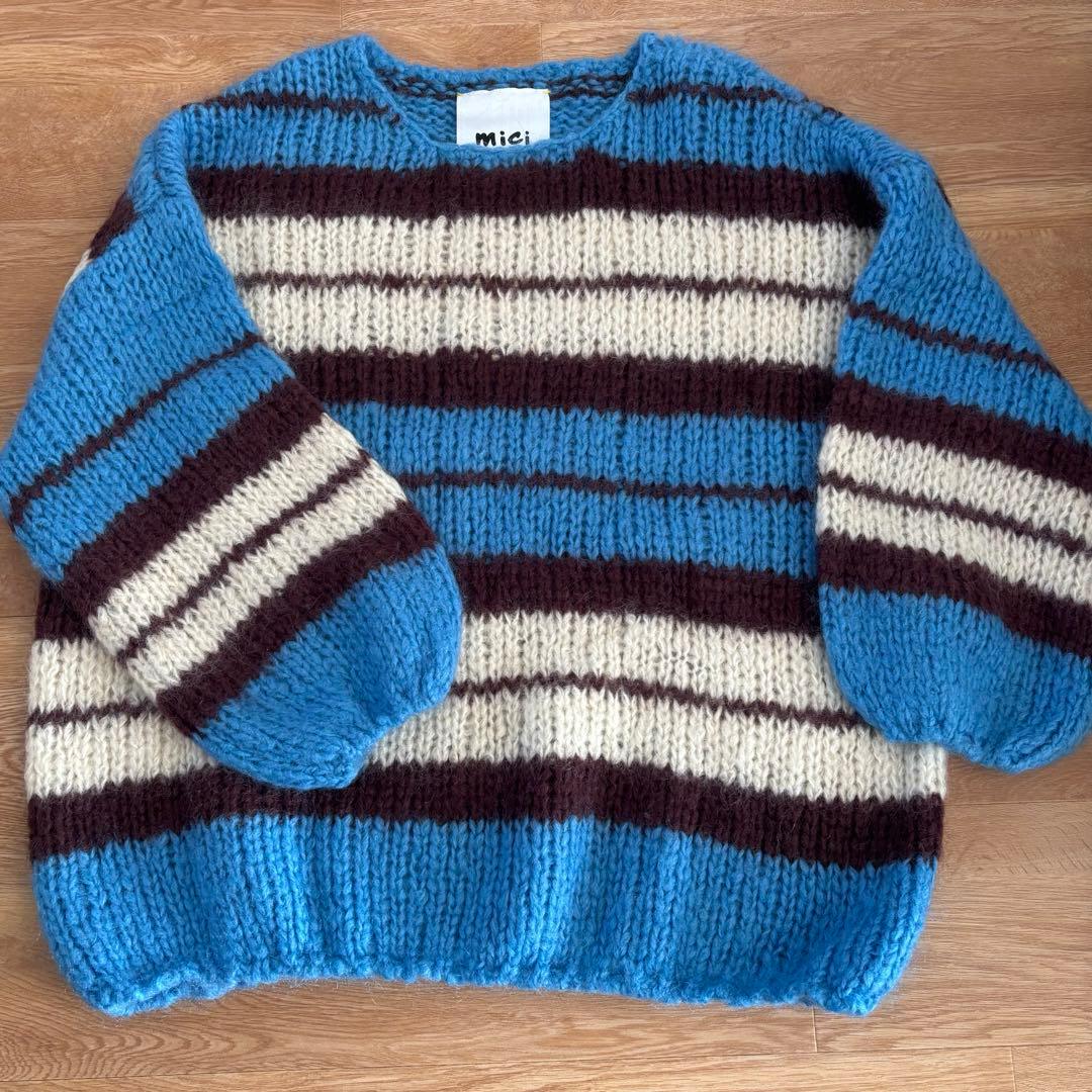 meekoさま　mici モヘアニット　ボーダー　ブルー