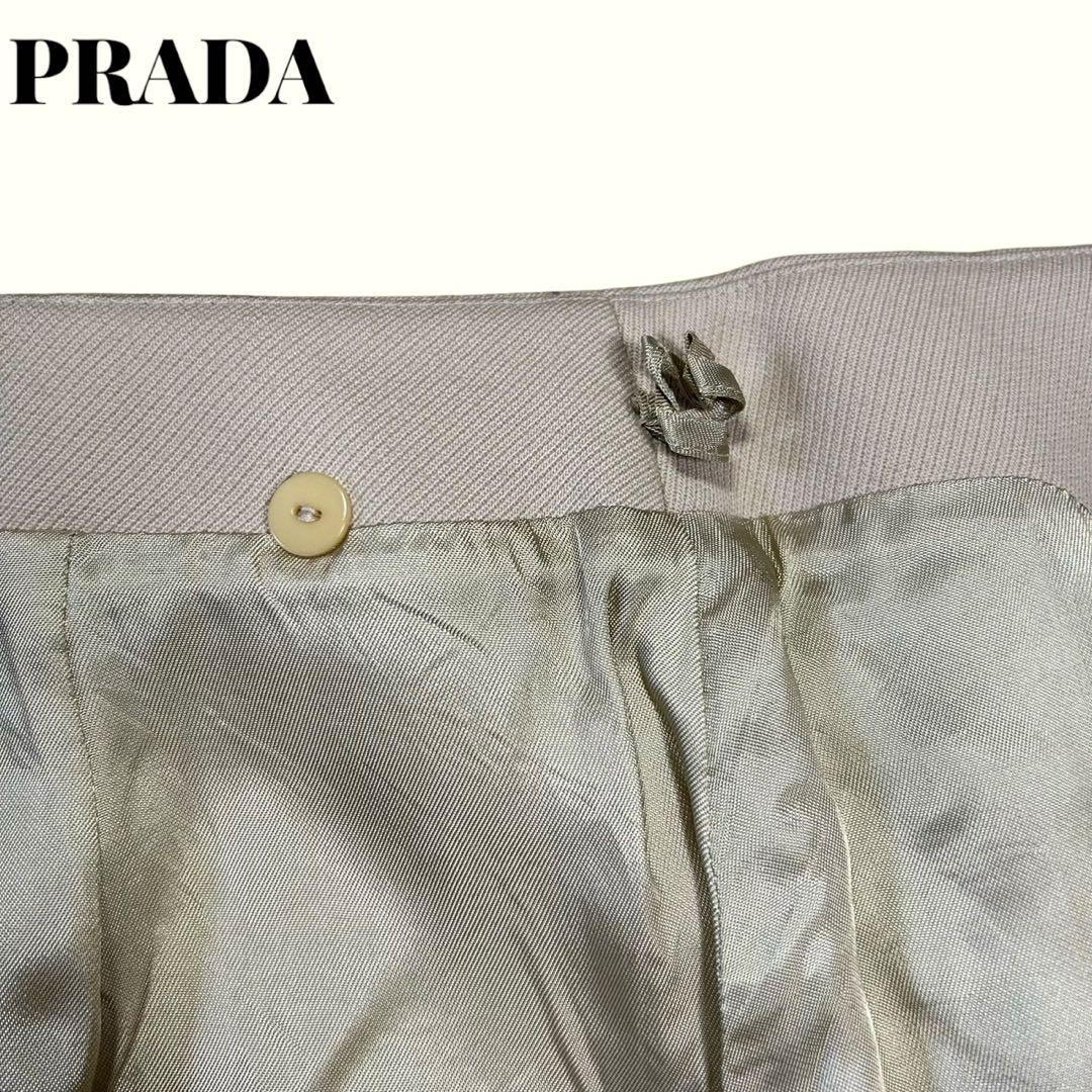 【美品】プラダ　ラップスカートサイズ装飾ベルトヴァージンウールサイズ36 S