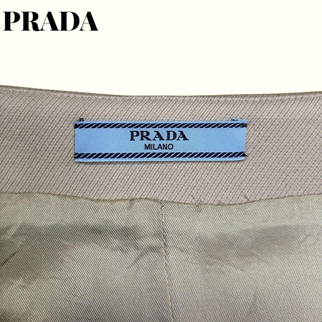 【美品】プラダ　ラップスカートサイズ装飾ベルトヴァージンウールサイズ36 S