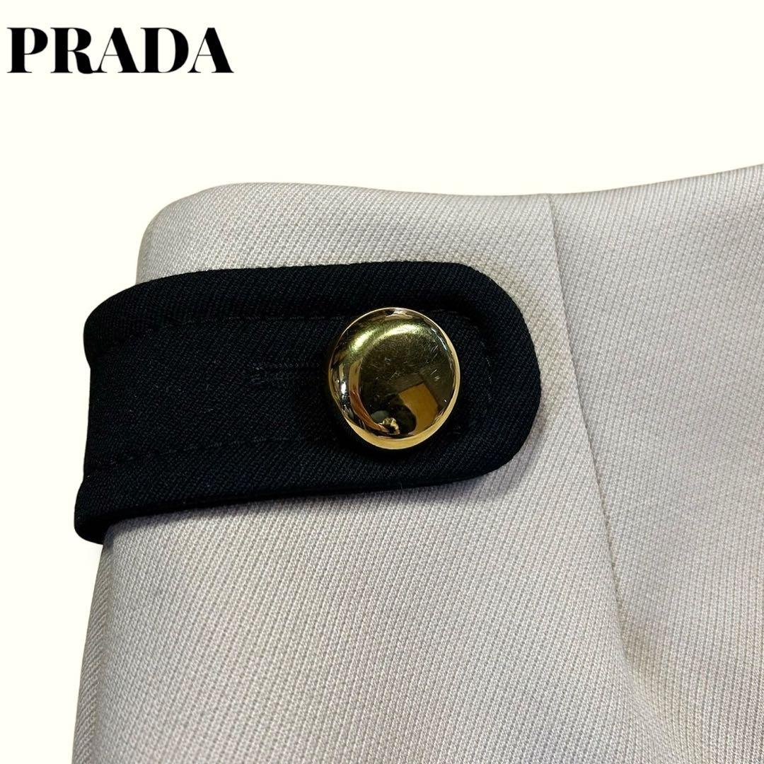 【美品】プラダ　ラップスカートサイズ装飾ベルトヴァージンウールサイズ36 S