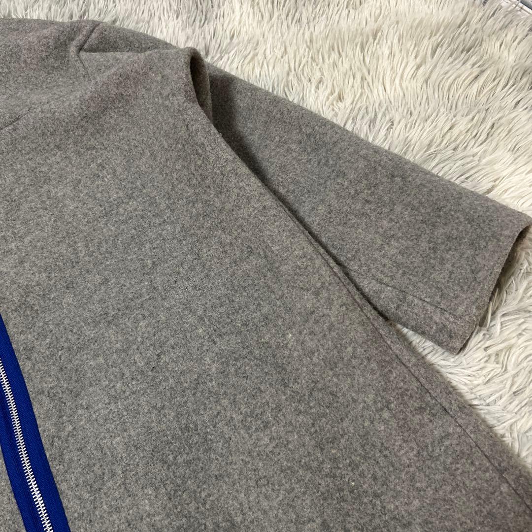 【美品】mint designs バックジップロングコート ブルーライン 2