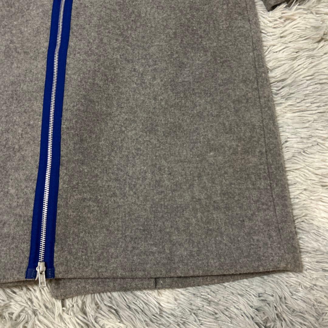 【美品】mint designs バックジップロングコート ブルーライン 2