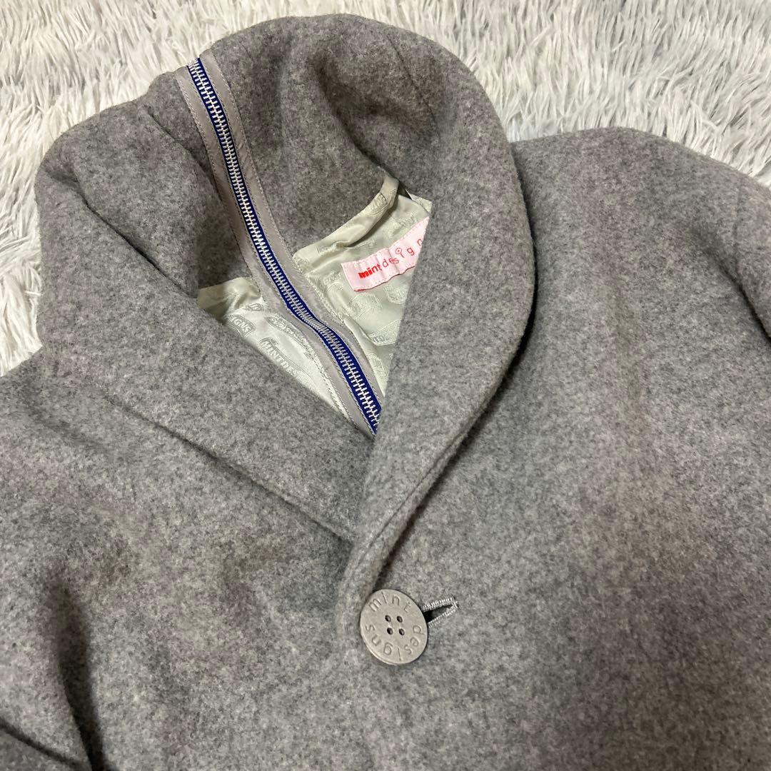 【美品】mint designs バックジップロングコート ブルーライン 2
