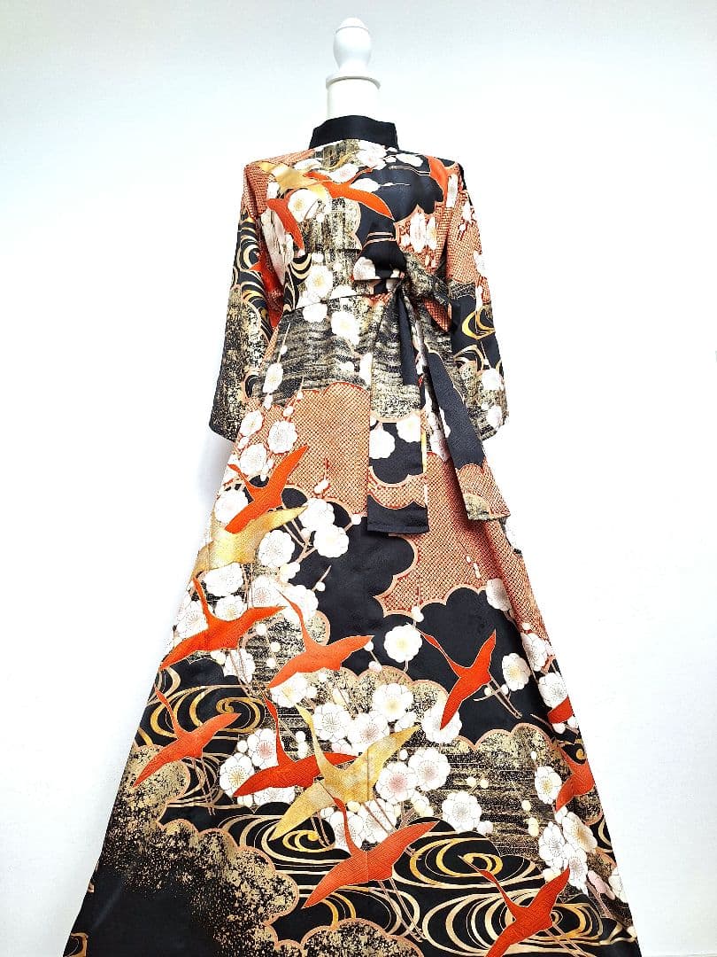 着物リメイクワンピース3642