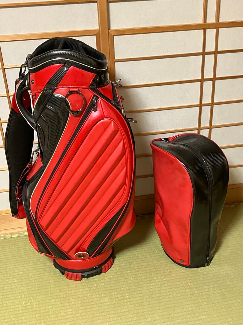adidas キャディバッグ レッド・ブラック