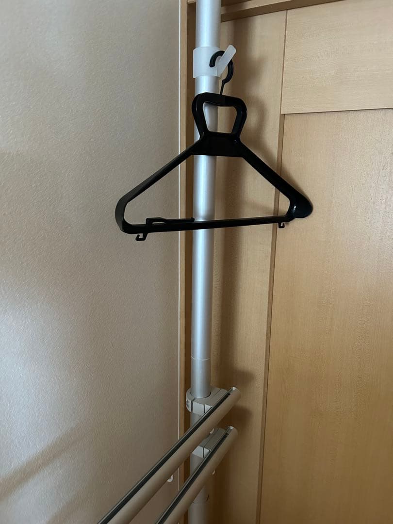 シルバー 2段ハンガーラック アルミ製