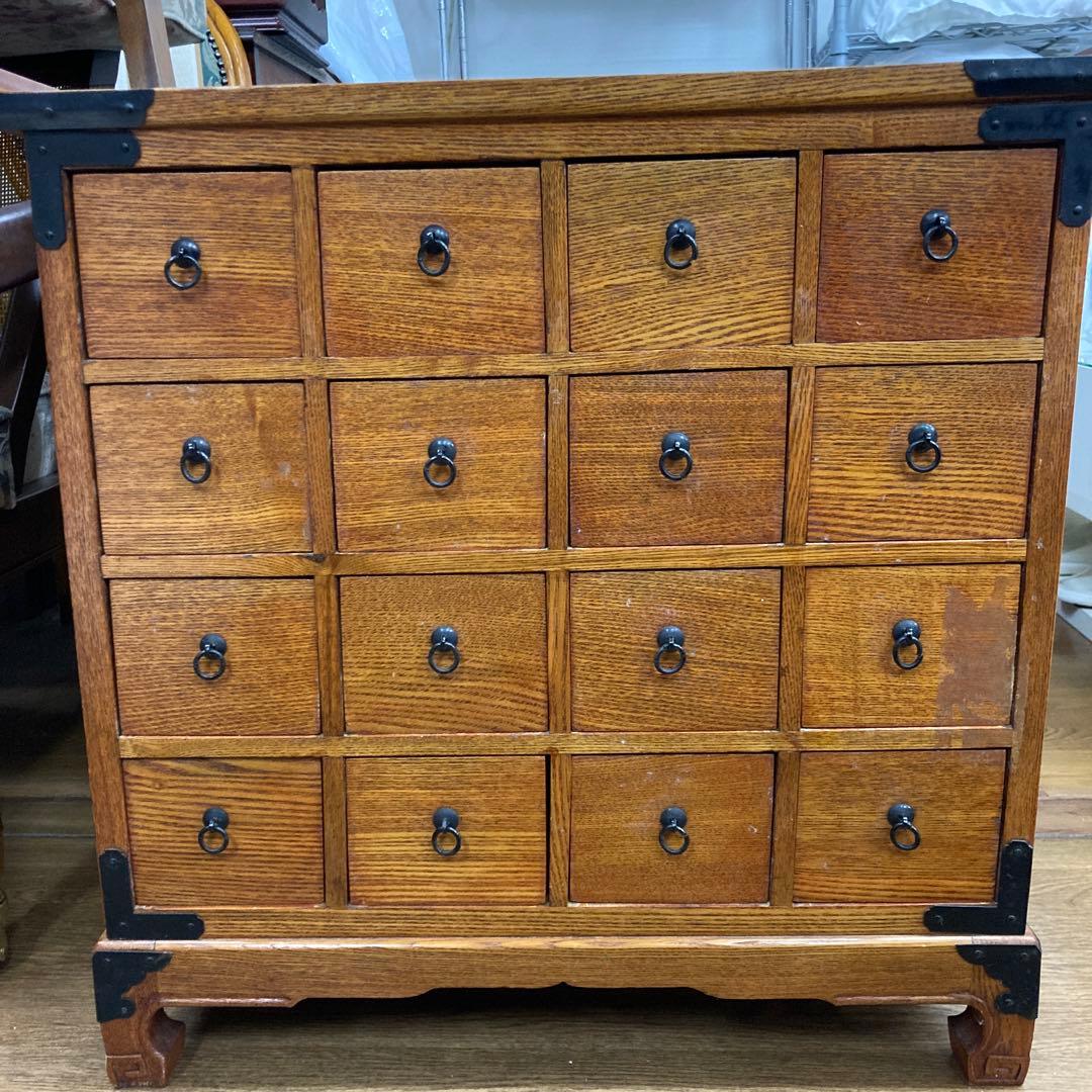 アンティーク薬箪笥　引き出し16個