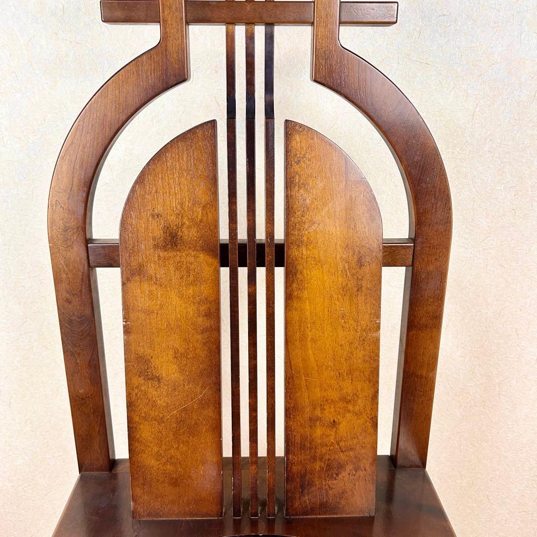 【希少】星野民藝 アームレスチェア 樺材 ダイニングハイバック 安楽椅子 その①