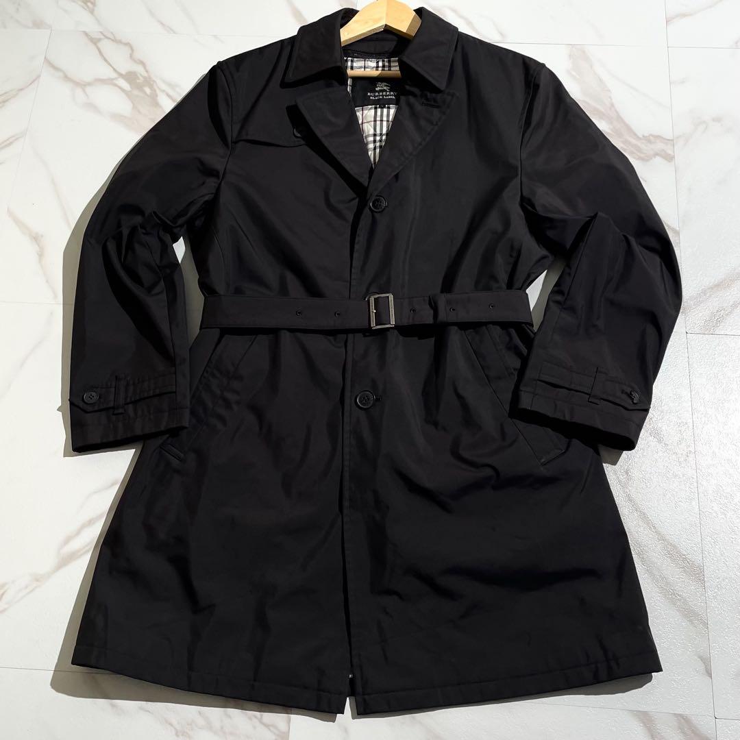 人気☆バーバリーブラックレーベル シングル トレンチコート ノバチェックライナー