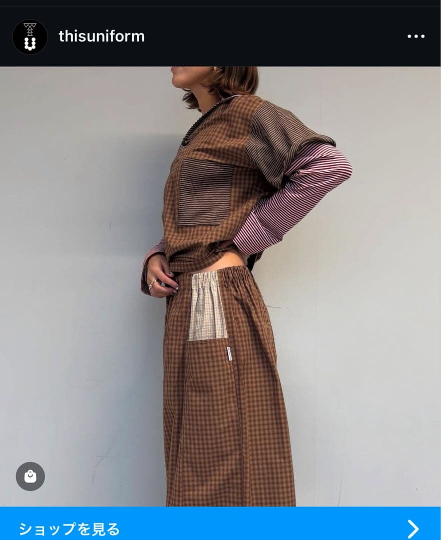 b*o様 this uniform チェックパンツ