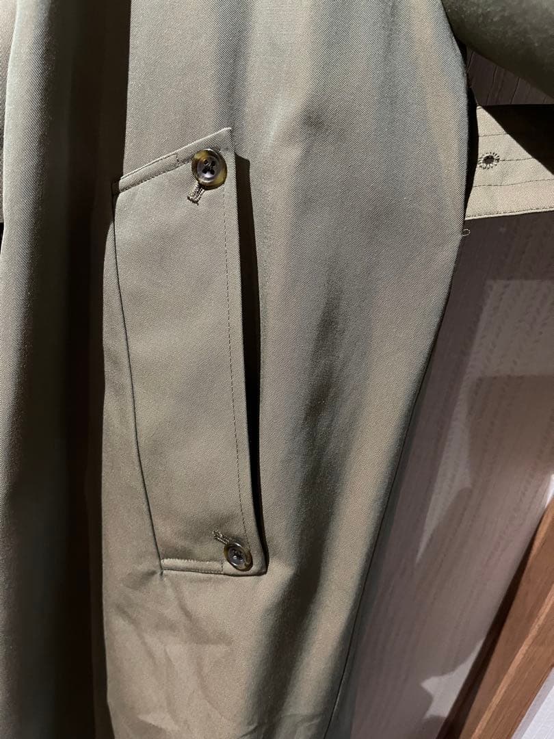 【美品】ロングトレンチコート　玉虫色　XL