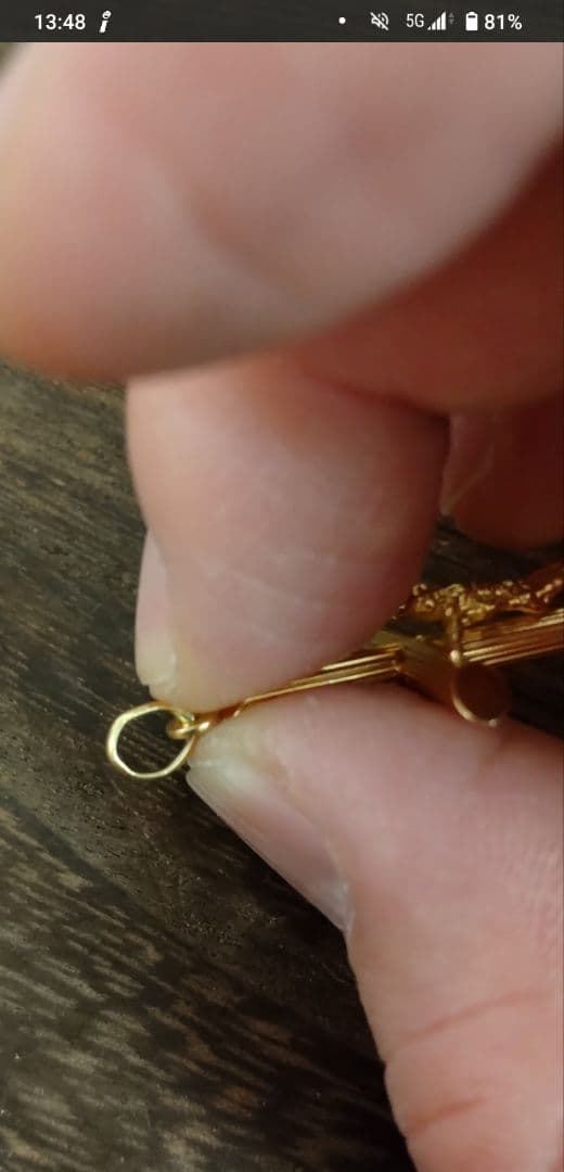 K18 YG ネックレストップ ウノアエレ 750 キリスト