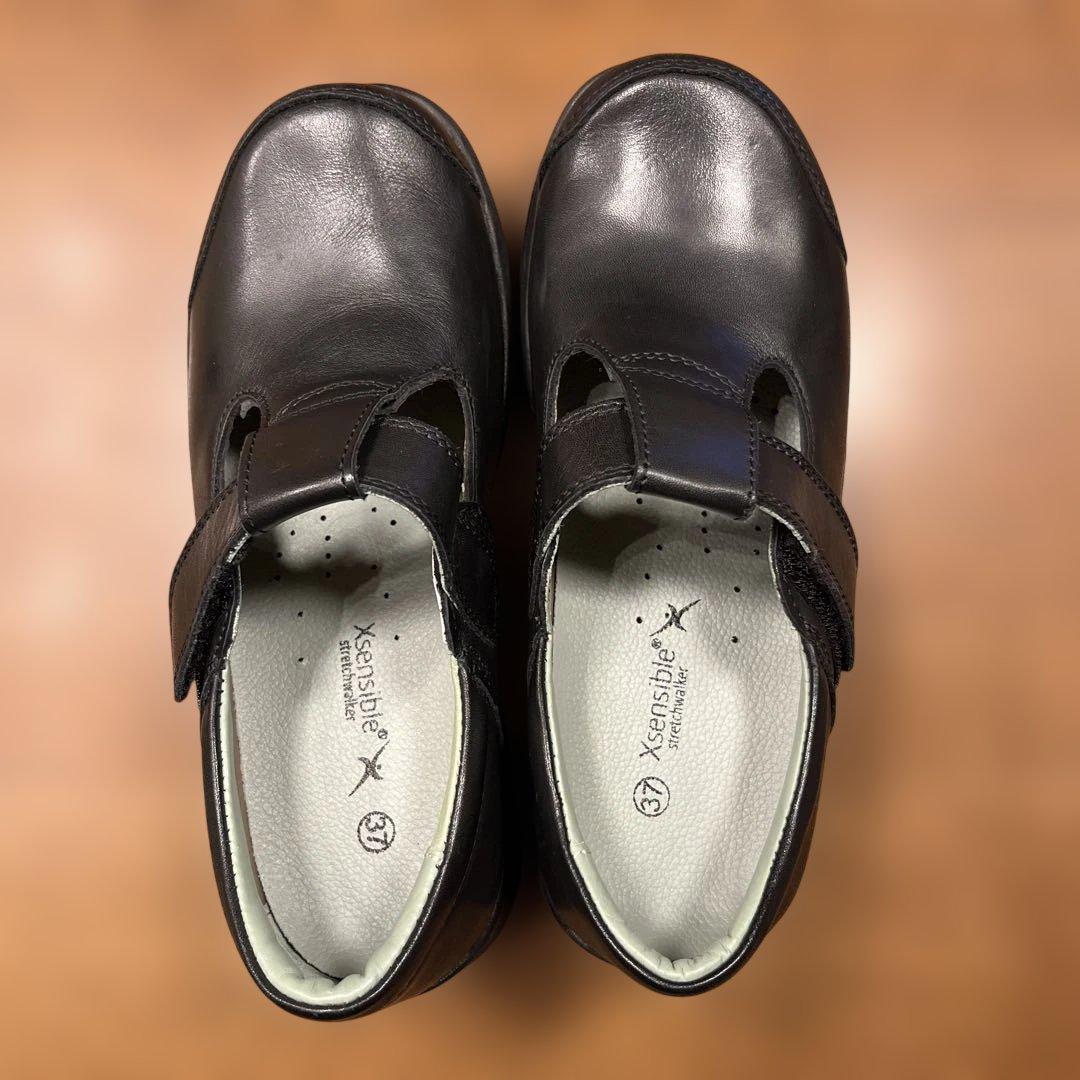 のさか　ストレッチウォーカー Xensible 黒 レディースシューズ 37