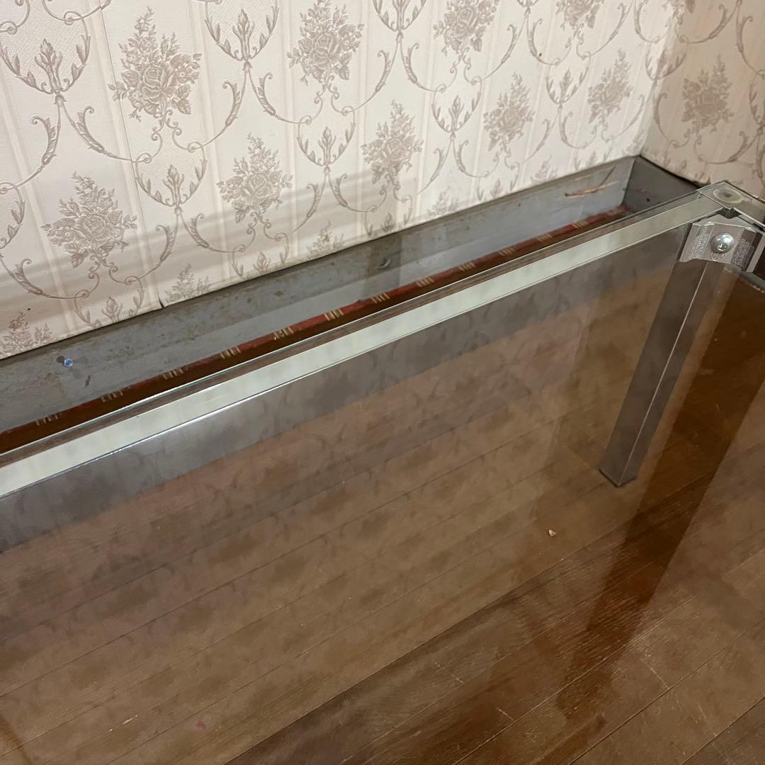 【アンティーク】アイアンフレーム 長方形 ガラスローテーブル センターテーブル