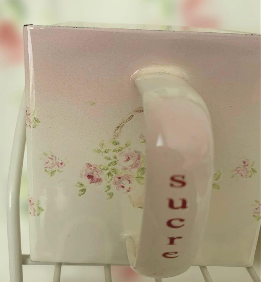 新品未使用　イマン　ローズバスケット　トリプルキャニスター　ラック付き　レア