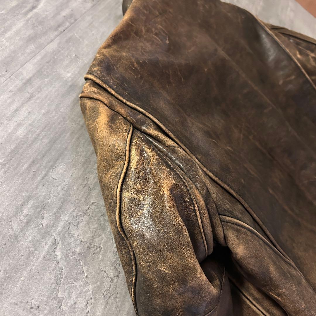 A386 ドッグファイト 革ジャン 牛革 裏キルティング バイカー 5サイズ