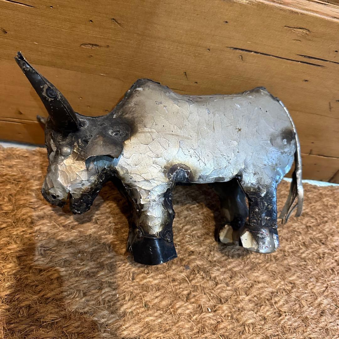 複数購入割引⭕️ バッファロー　アイアン製　置物　とても味のある作品です