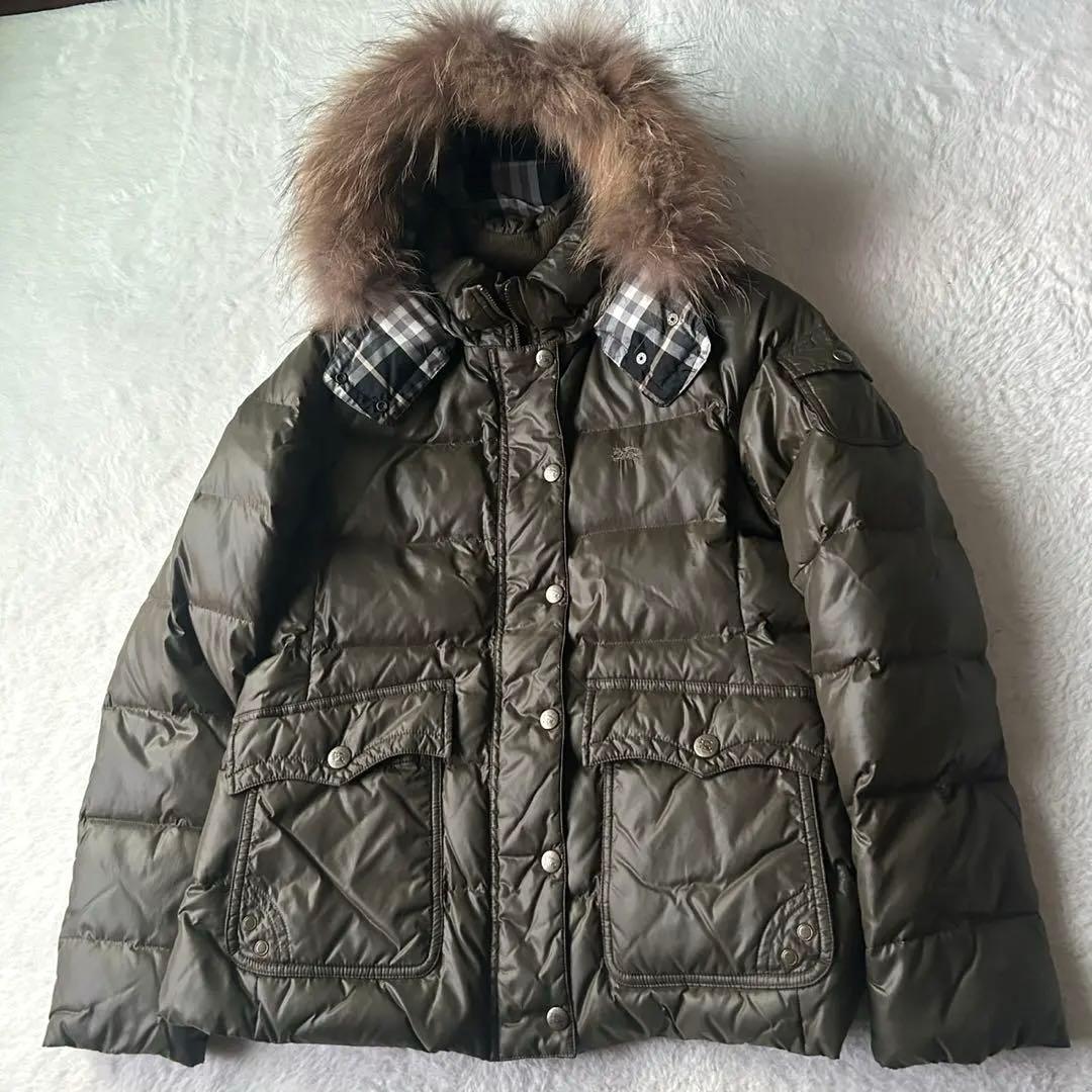 バーバリーブルーレーベル ダウン 3way ホースロゴ タヌキファー 40