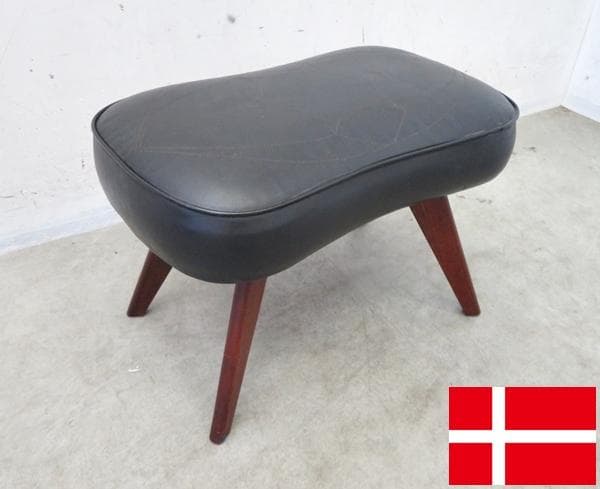 希少■デンマーク製■北欧ヴィンテージ■チーク材■オットマン/フットスツール■