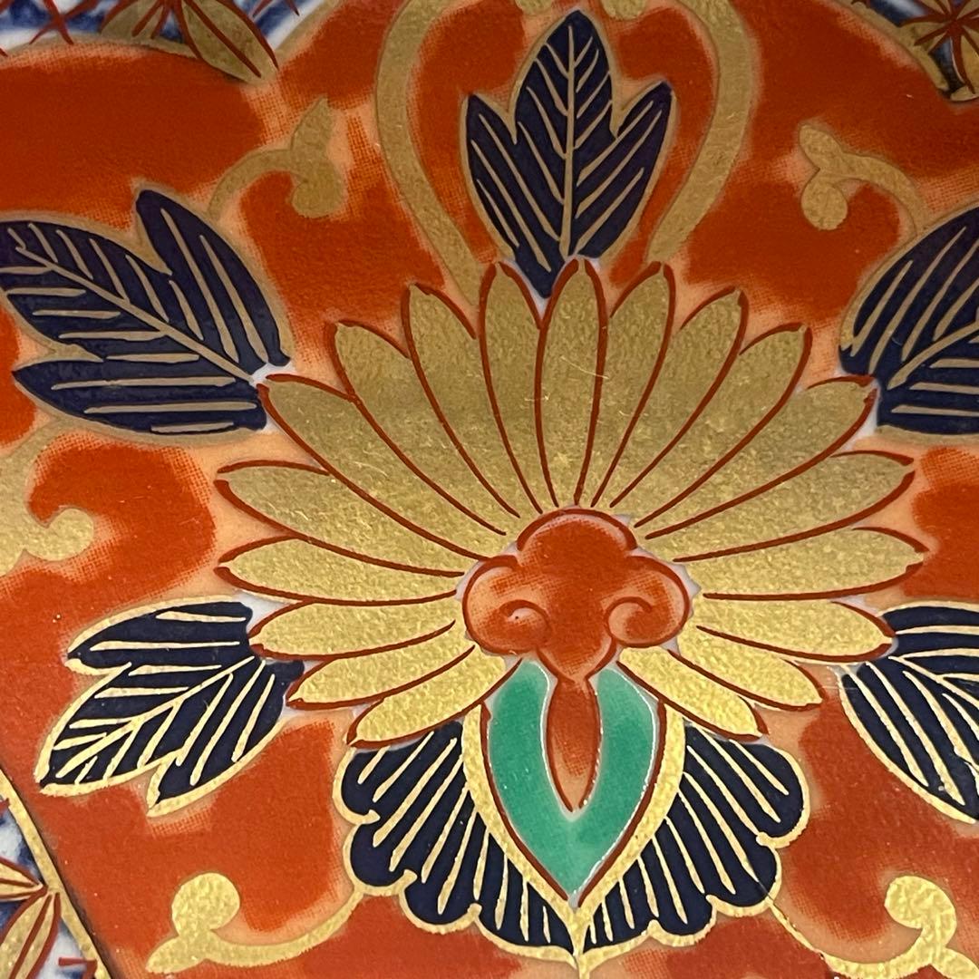 青藍窯 古伊万里 金襴手 染錦金彩 月夜 波に兎図 飾皿 飾り皿 大皿