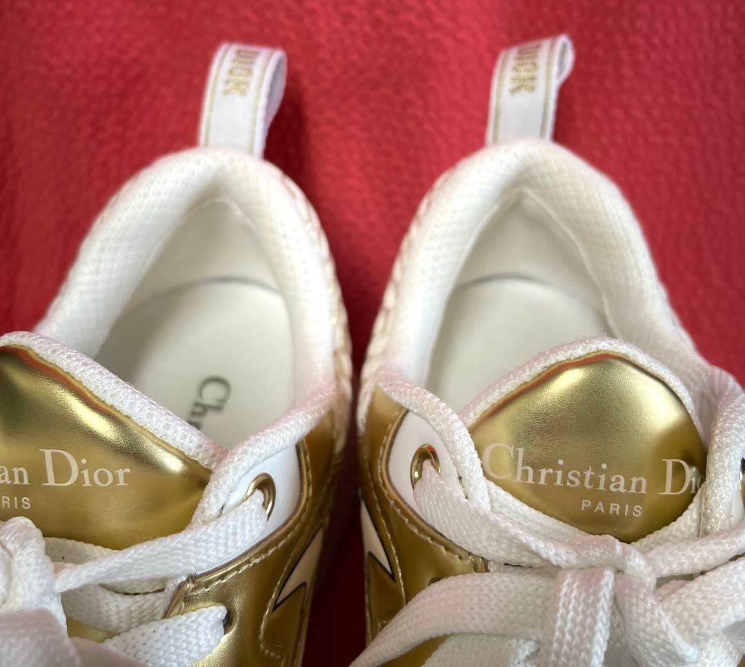 ディオールDior ディオールヴァイブ スニーカー白ゴールド36.5 23.5㌢