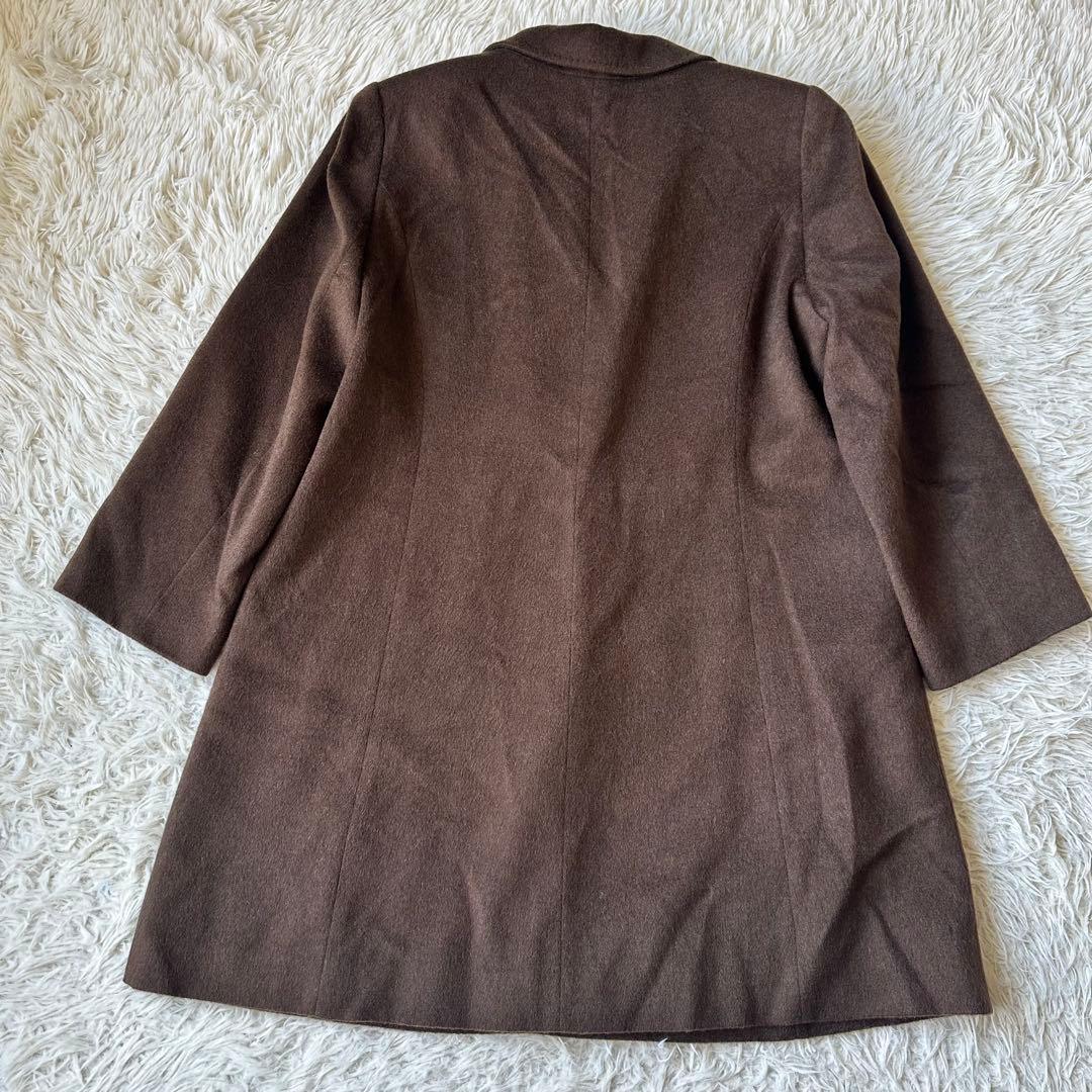 美品✨レリアン×ロロピアーナ　カシミヤ100%ロングコートブラウン　大きいサイズ