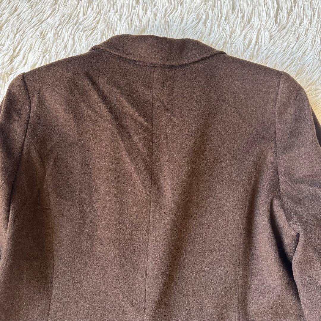美品✨レリアン×ロロピアーナ　カシミヤ100%ロングコートブラウン　大きいサイズ