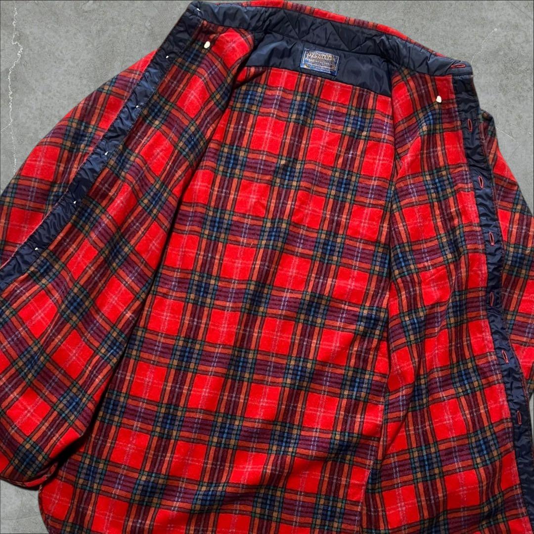 70s80sPendleton USA製ウールB.DシャツM タータンチェック