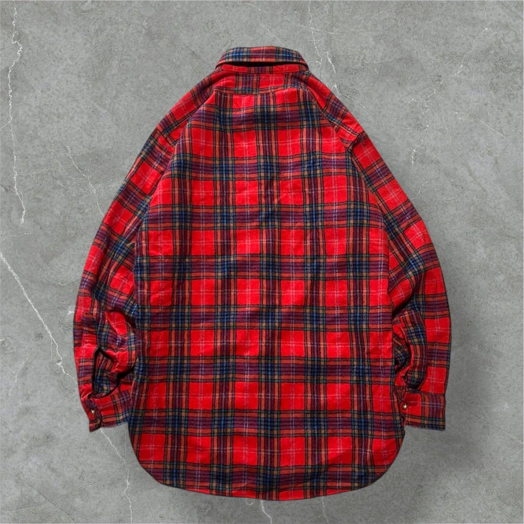 70s80sPendleton USA製ウールB.DシャツM タータンチェック
