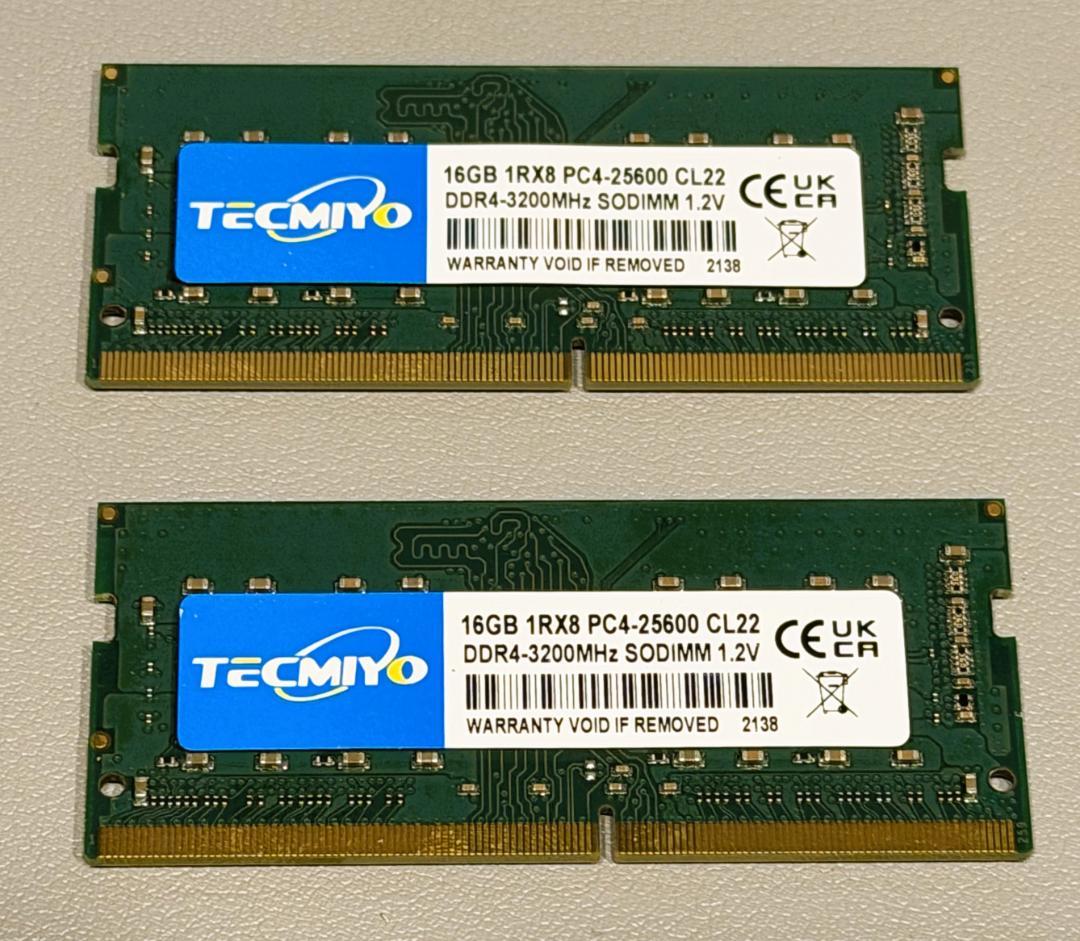 DDR4-3200 SO-DIMM32GB (16GB×2) 動作確認済ノート用