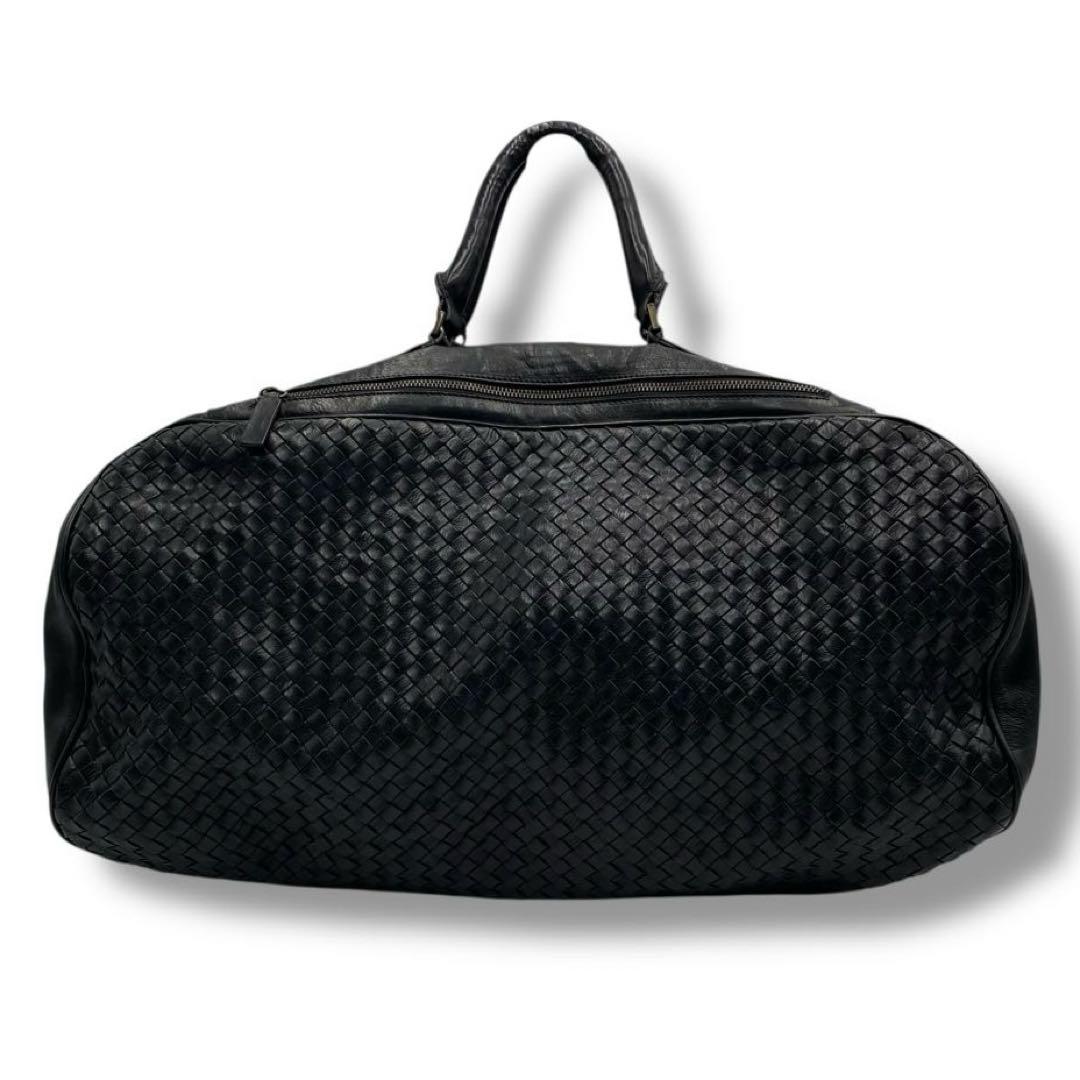 美品 FALORNI ファロルニ 編み込み ボストンバッグ メンズ レザー 旅行