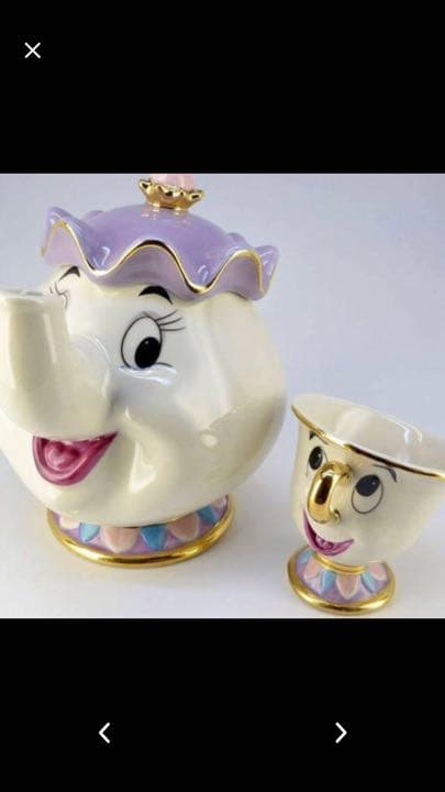 Disney チップとポット夫人のティーセット