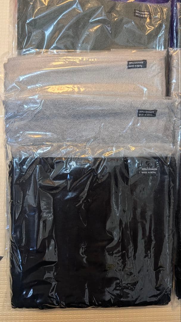 ネパール直輸入・カシミヤ100% ストール 22枚セット（11色×各2枚）