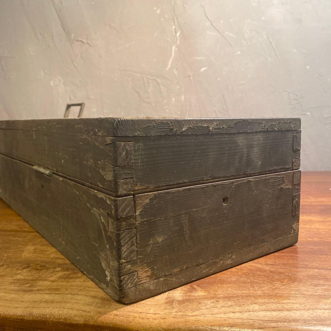 昭和14年 日本軍 固定式機関銃照準具用ケース 木箱 戦前 ミリタリー 稀少