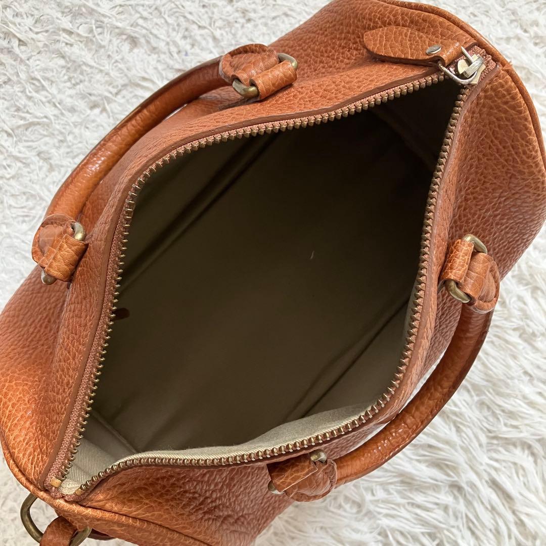 《美品人気早い者勝ち》ラルフローレンralph laurenミニボストンシボ革