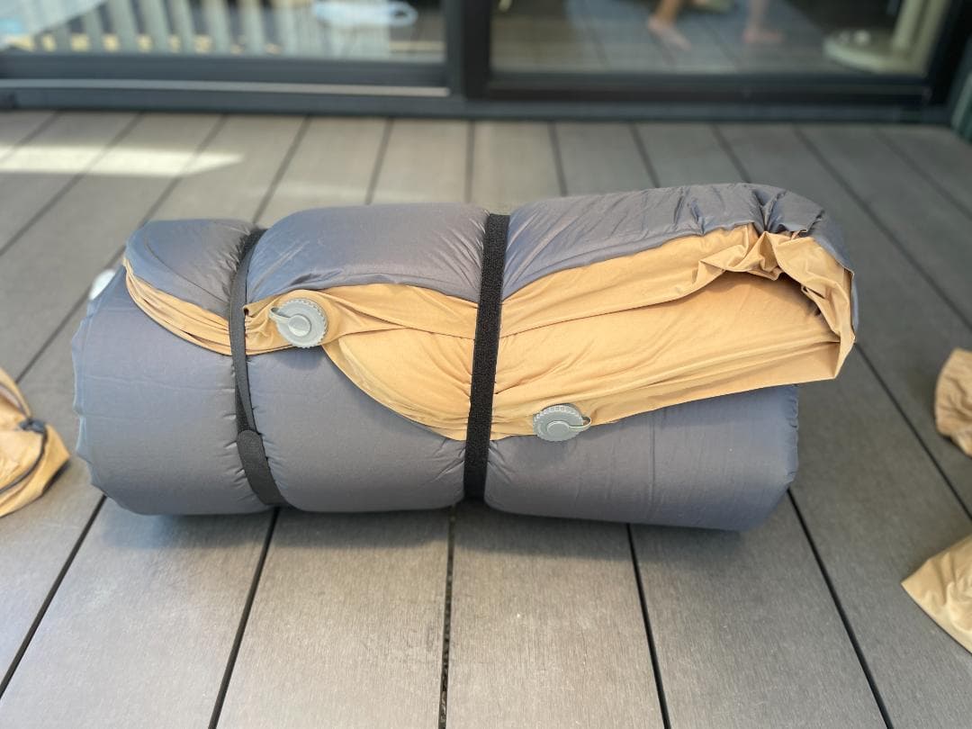 WAQ インフレーターマット　10cm ダブルサイズ タンカラー