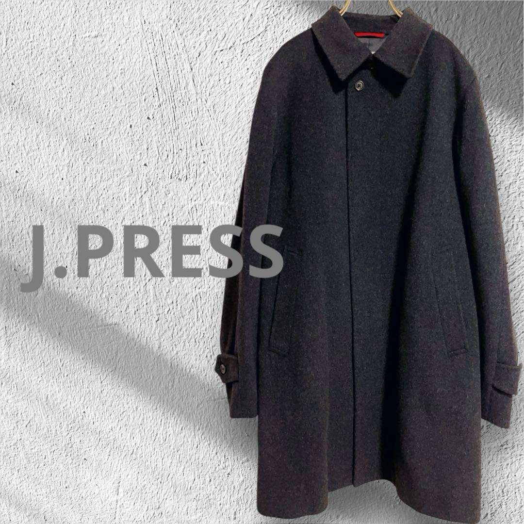 極美品　J.PRESS ダークグレー ステンカラーコート ウール　カシミア
