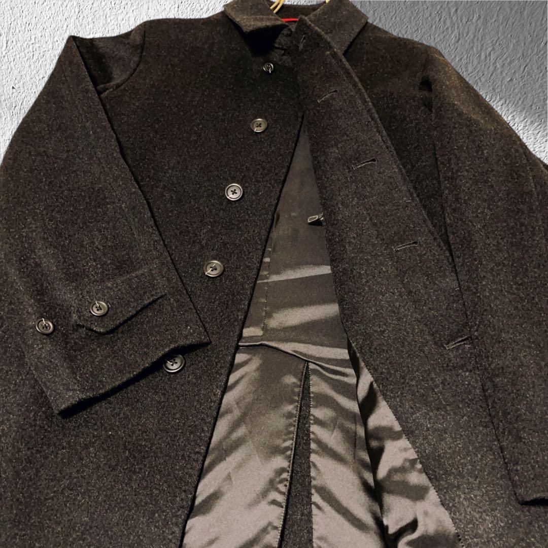 極美品　J.PRESS ダークグレー ステンカラーコート ウール　カシミア