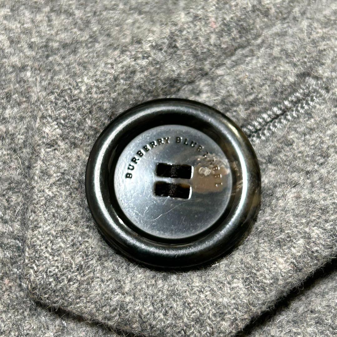 アンゴラ✨BURBERRYBLUE LABELバーバリー ダッフルコートグレーL