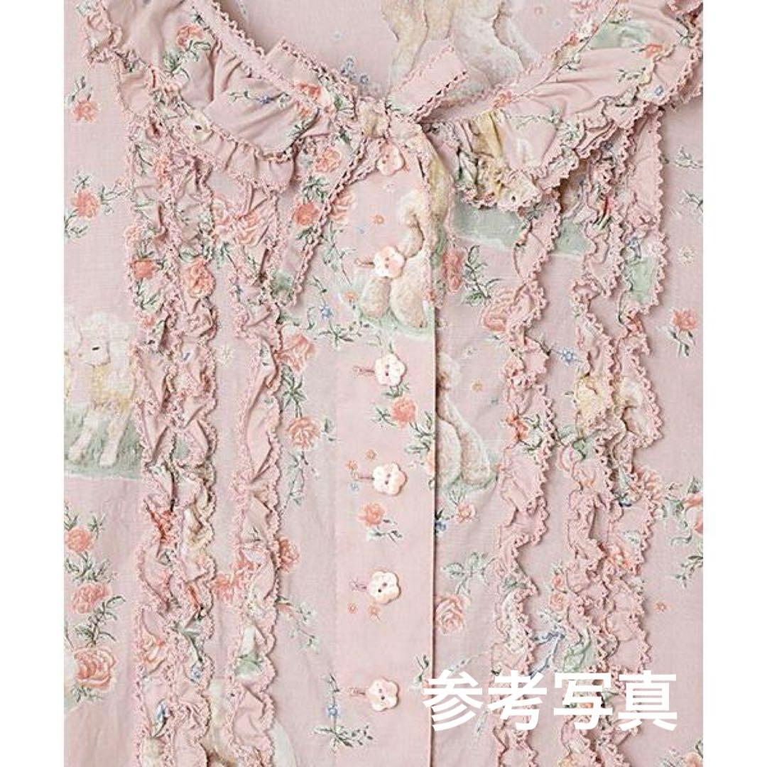 ピンクハウス まきばのひつじプリント ロング丈ワンピース ピンク