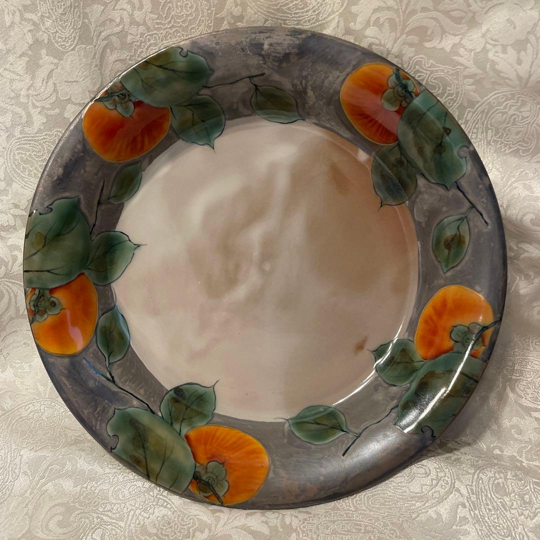 清水焼【土淵陶葊】深皿 柿柄