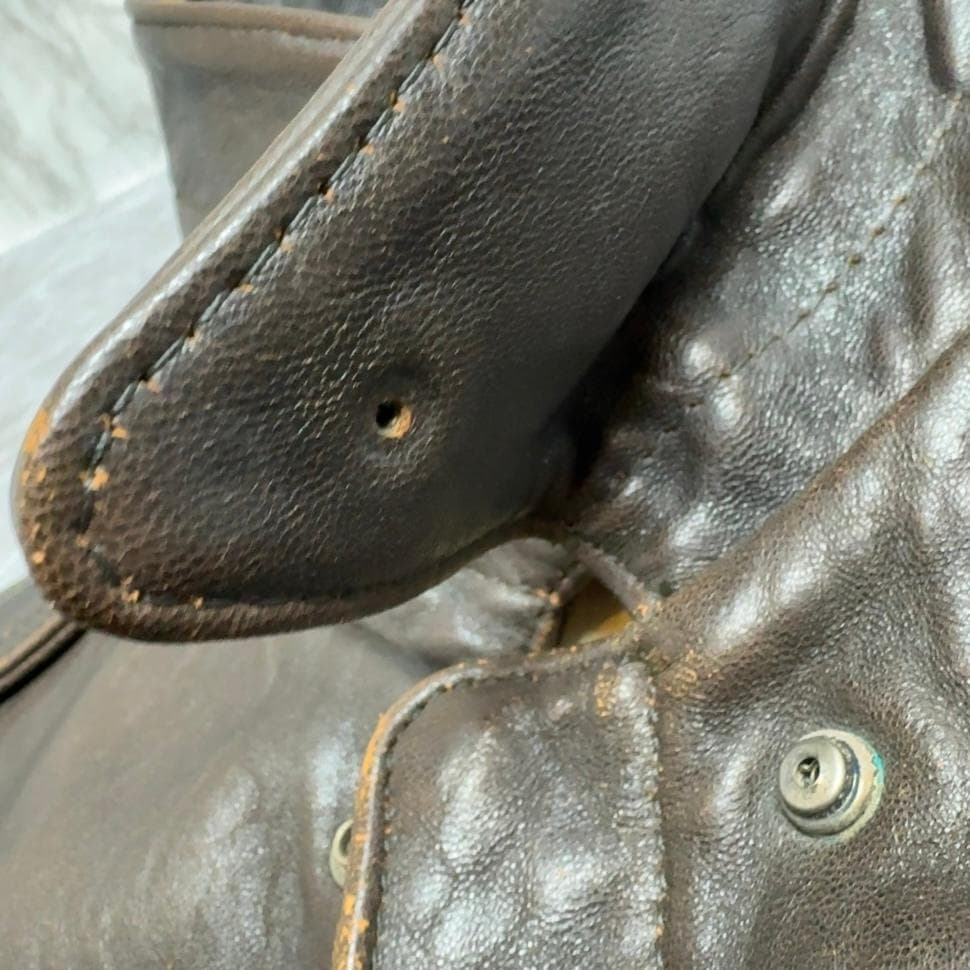 大きい AVIREX A2 フライトジャケット バックプリント シールブラウン