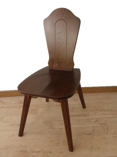 勇峰工芸　チロル　イス④　チェアー　ナラ材家具　 旭川家具　再塗装済　ＵＳＥＤ