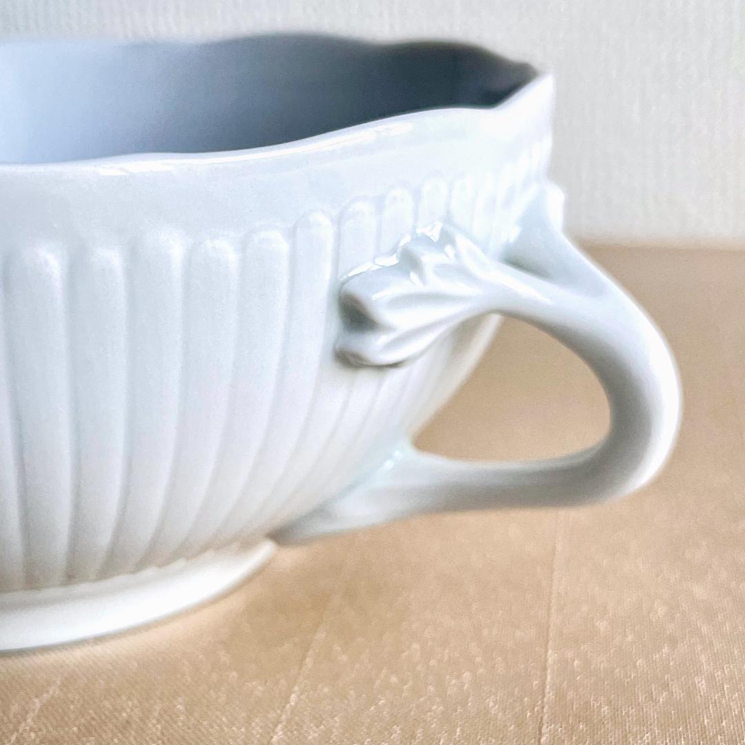 ★新品未使用★CESKY PORCELAN ダブルハンドル　スープボール2点