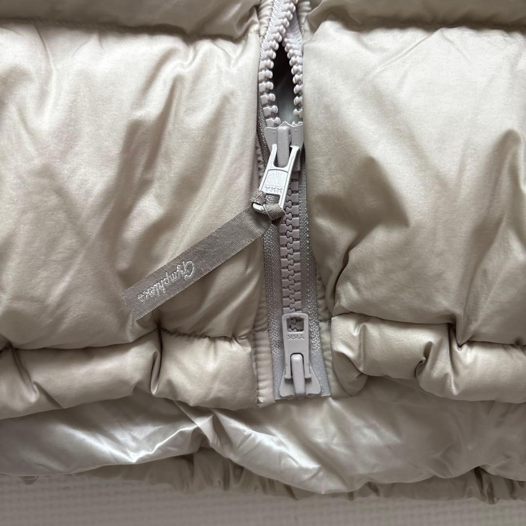 Gymplex ベージュ ダウンベスト フード付き