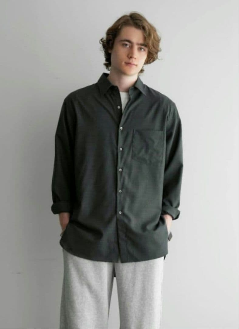 CTHY Super140’s 尾州ウールシャツ　グレー　サイズ1