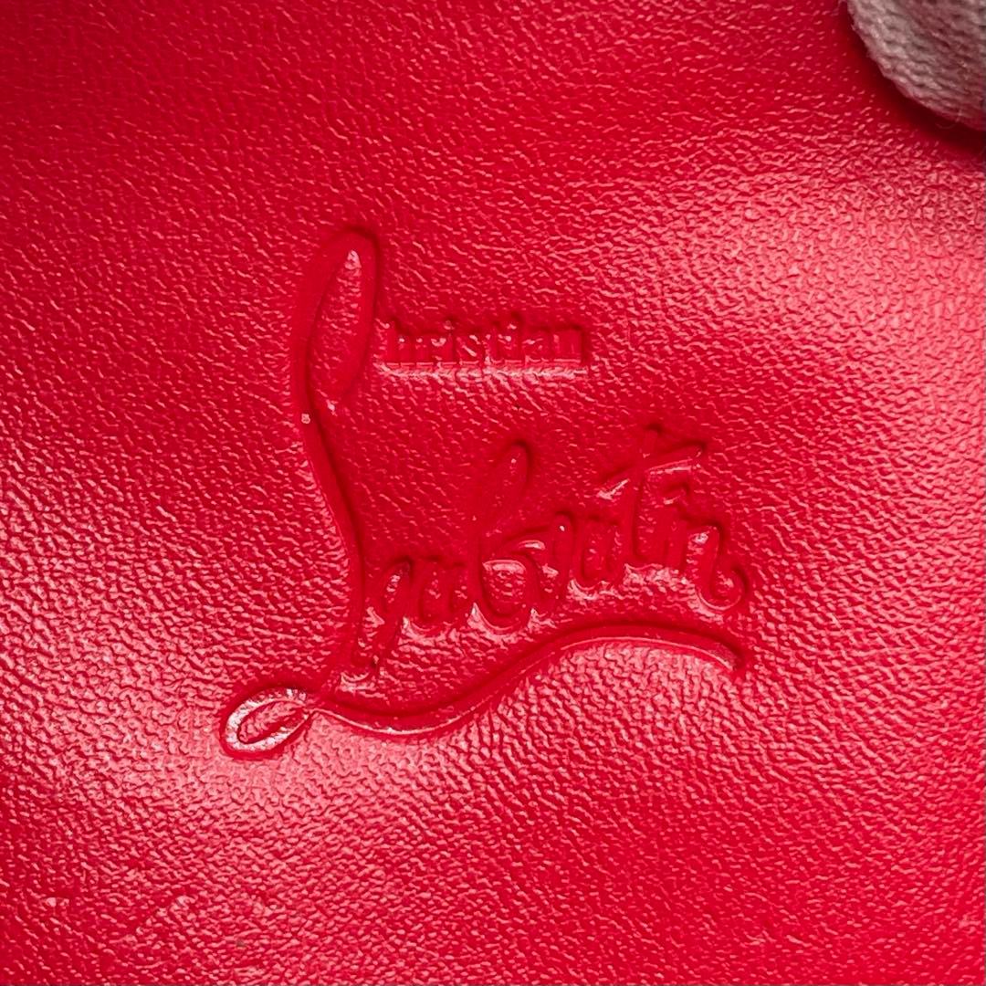 【美品】 クリスチャンルブタン 長財布 レザー ラウンドファスナー ロゴ 黒